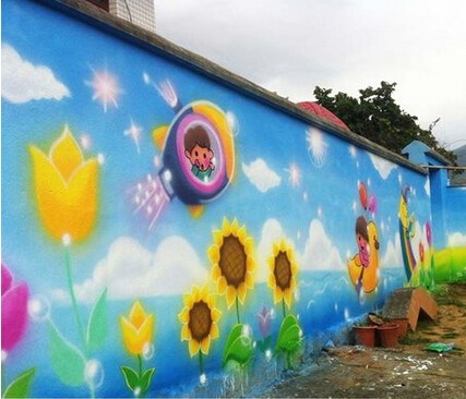 温州文化墙手绘墙 温州街头墙绘